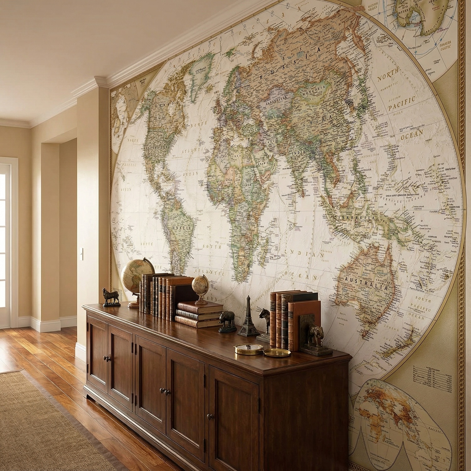 Wall Murals: Vintage Political World Map