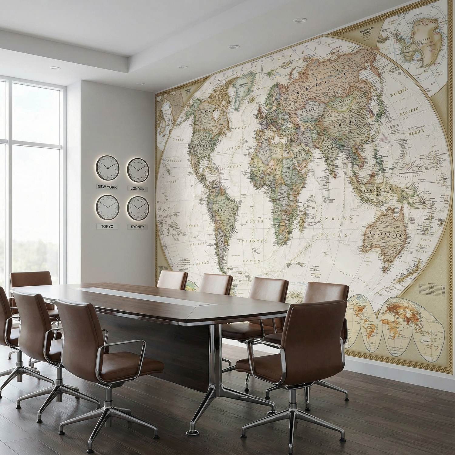 Wall Murals: Vintage Political World Map