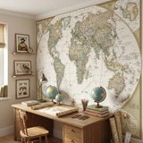 Wall Murals: Vintage Political World Map 18