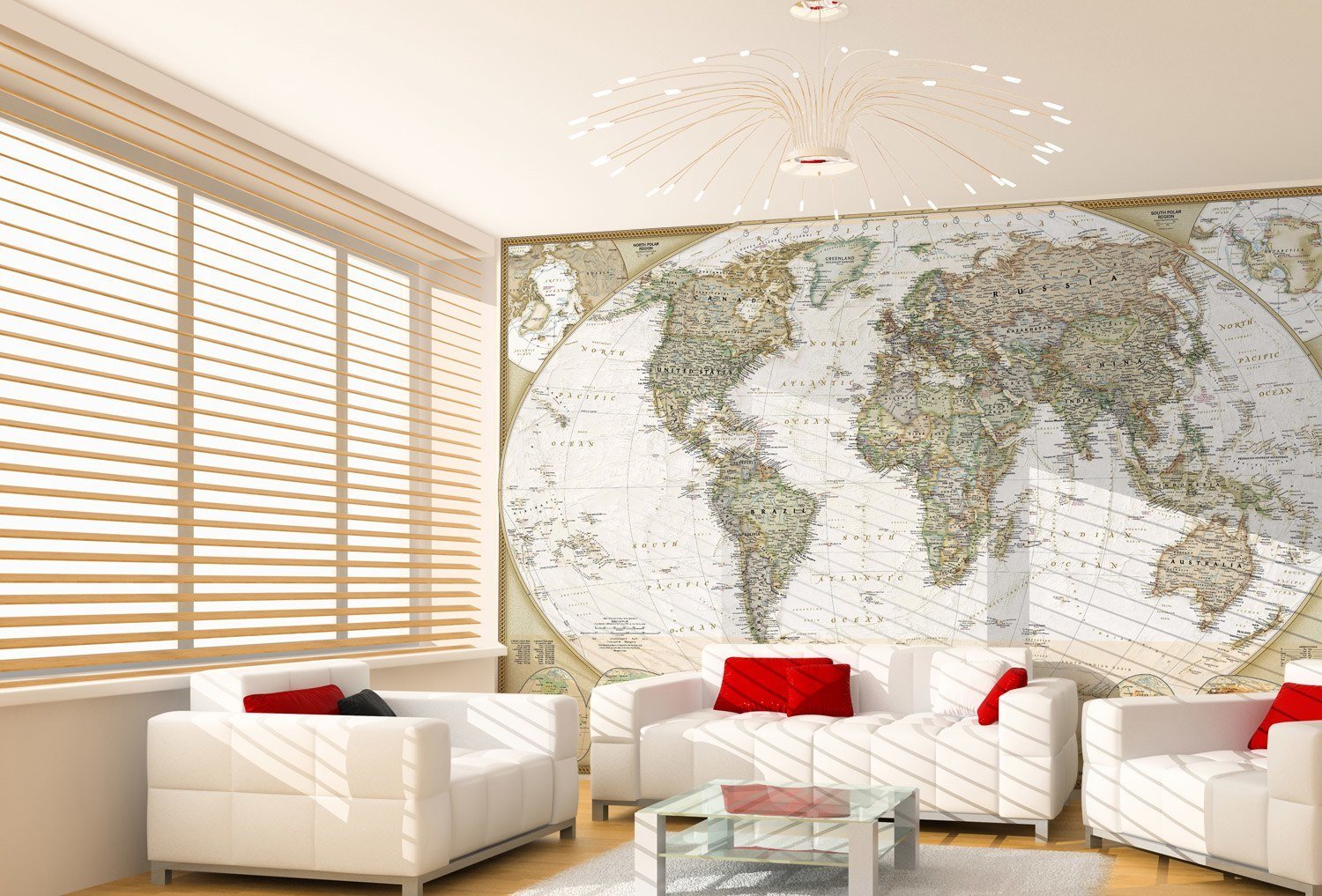 Wall Murals: Vintage Political World Map