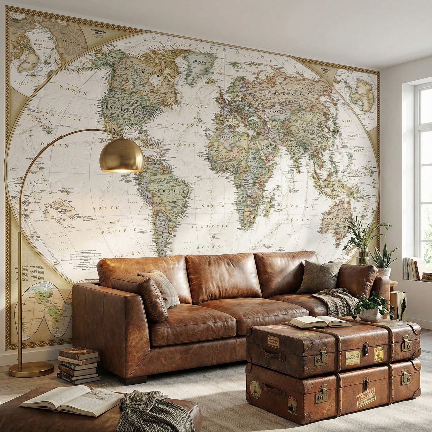 Wall Murals: Vintage Political World Map