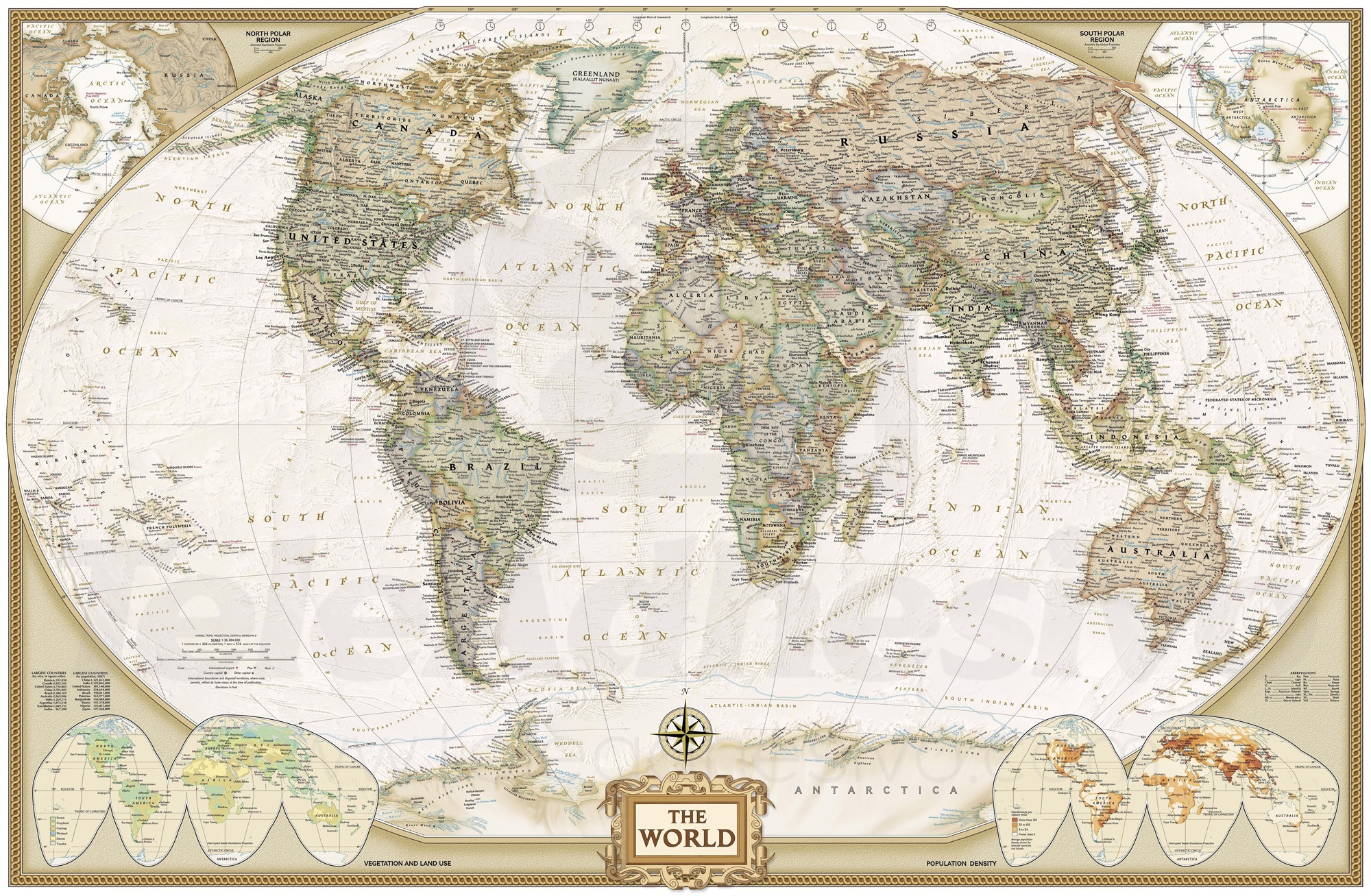 Wall Murals: Vintage Political World Map