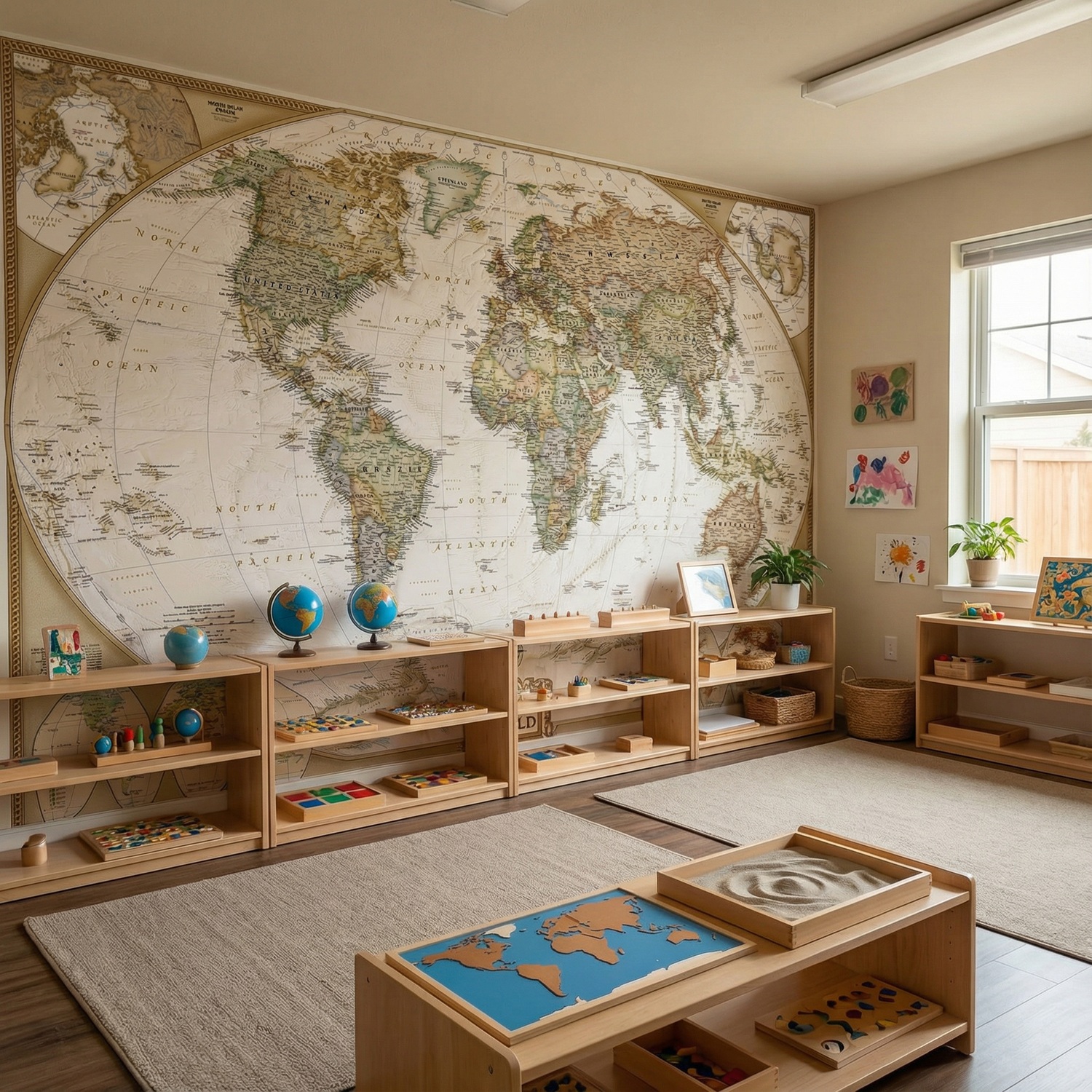 Wall Murals: Vintage Political World Map