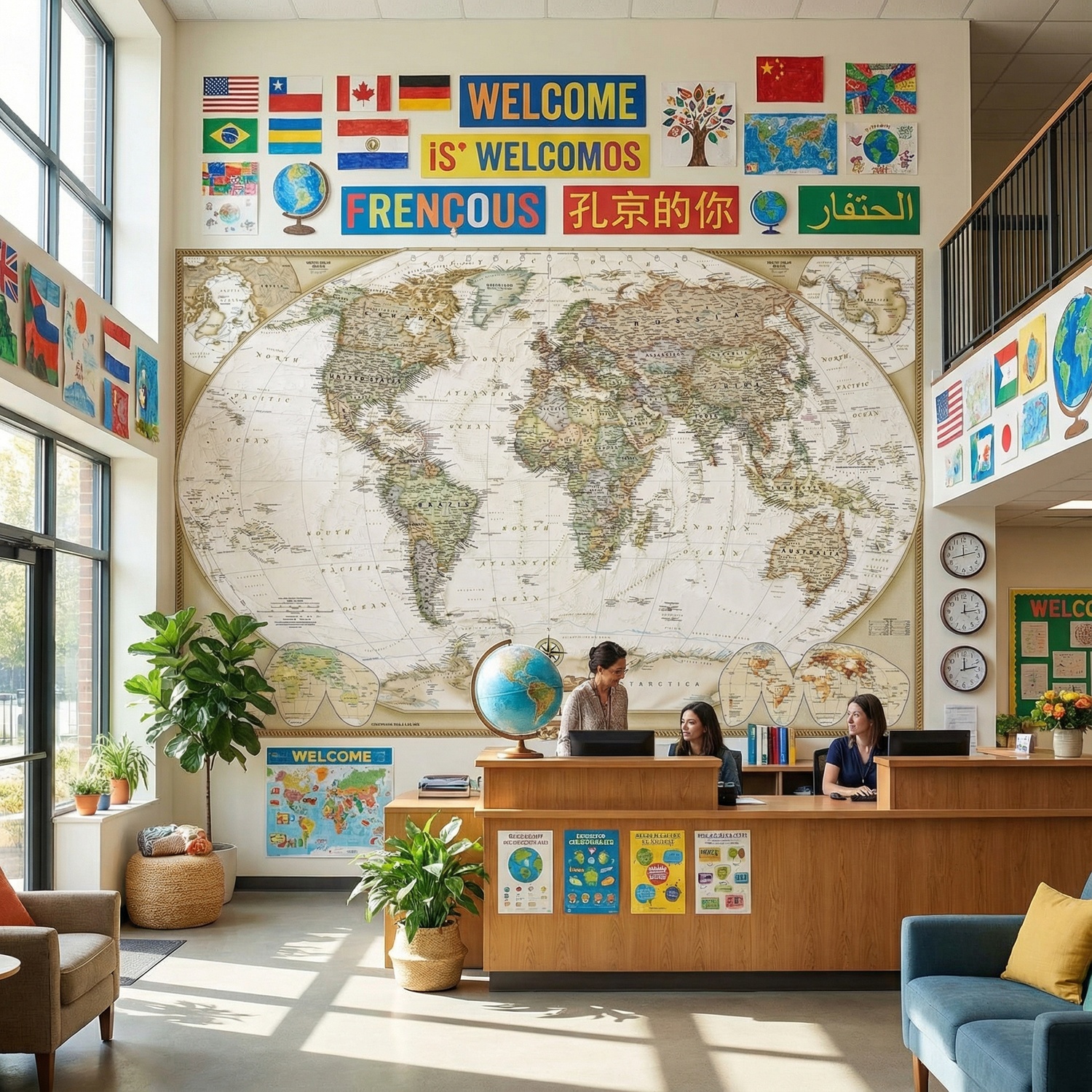 Wall Murals: Vintage Political World Map