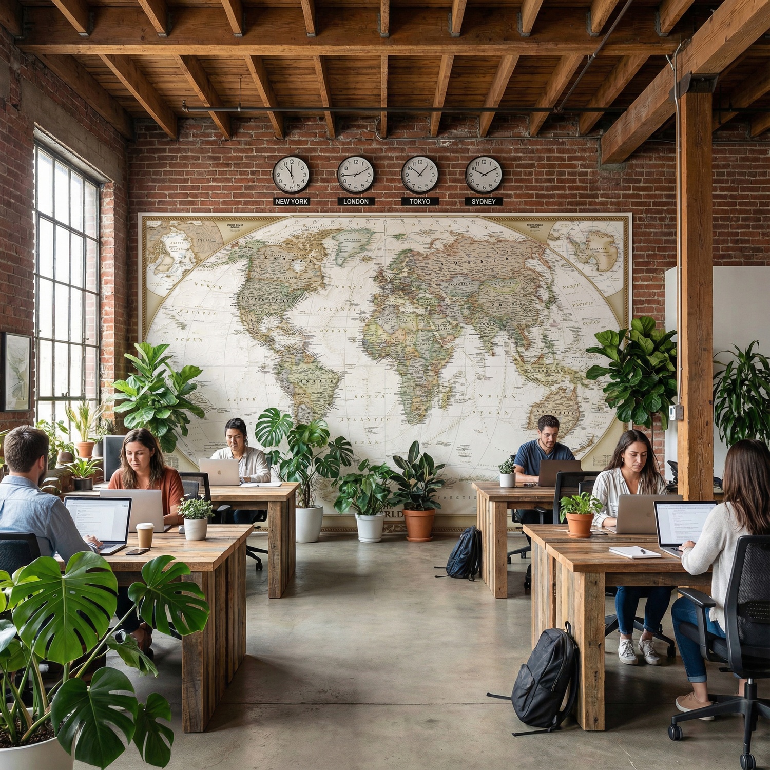 Wall Murals: Vintage Political World Map