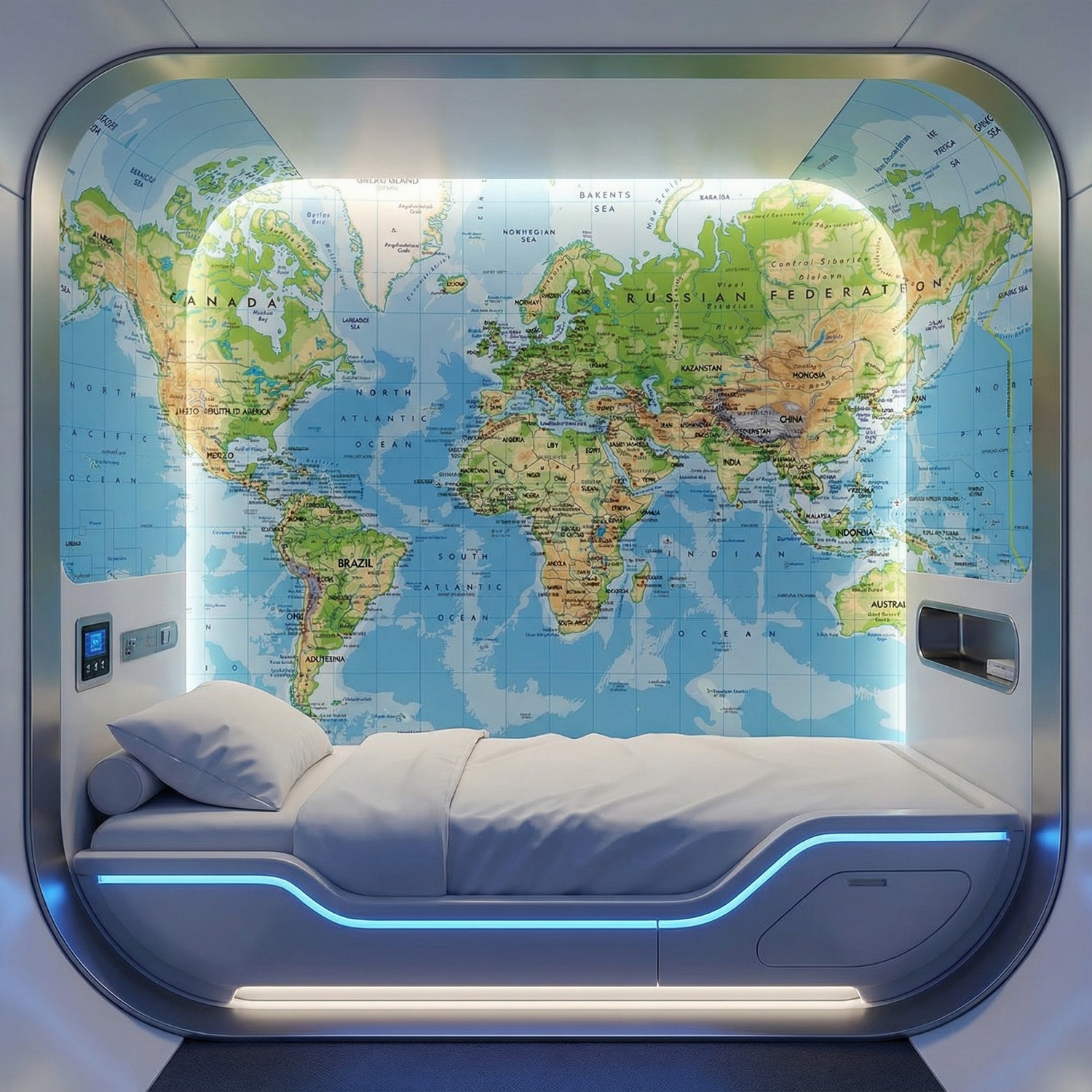 Wall Murals: Physical World Map