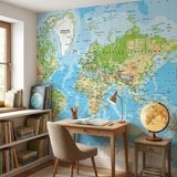 Wall Murals: Physical World Map 4