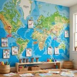 Wall Murals: Physical World Map 6