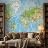 Wall Murals: Physical World Map 7