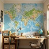 Wall Murals: Physical World Map 8