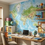 Wall Murals: Physical World Map 9