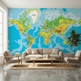 Wall Murals: World Map in Relief 2