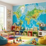 Wall Murals: World Map Relief 12