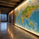 Wall Murals: World Map in Relief 13