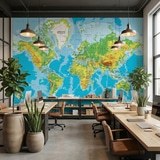 Wall Murals: World Map in Relief 15