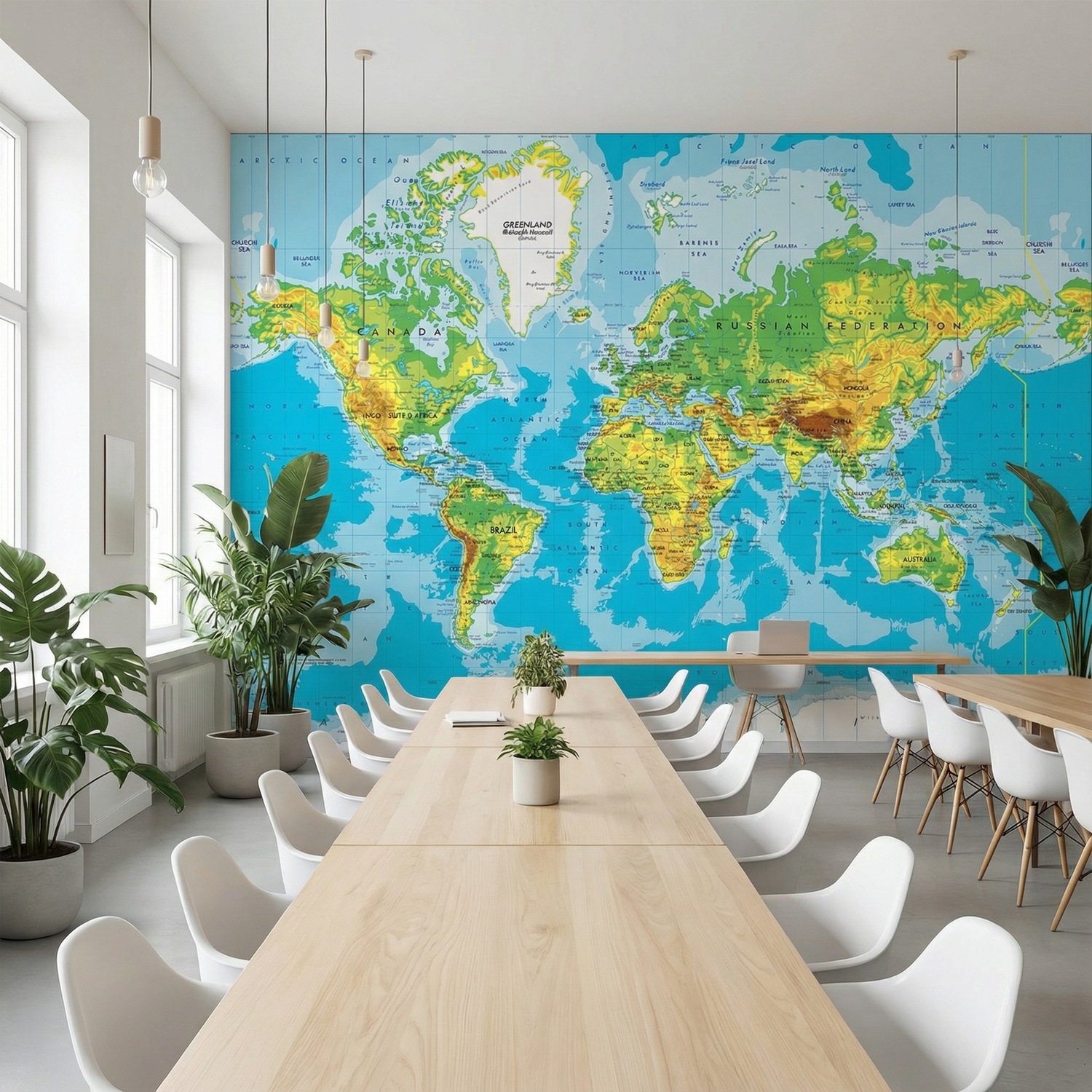 Wall Murals: World Map Relief