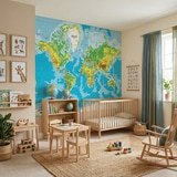 Wall Murals: World Map Relief 20