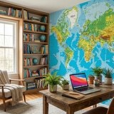 Wall Murals: World Map in Relief 3