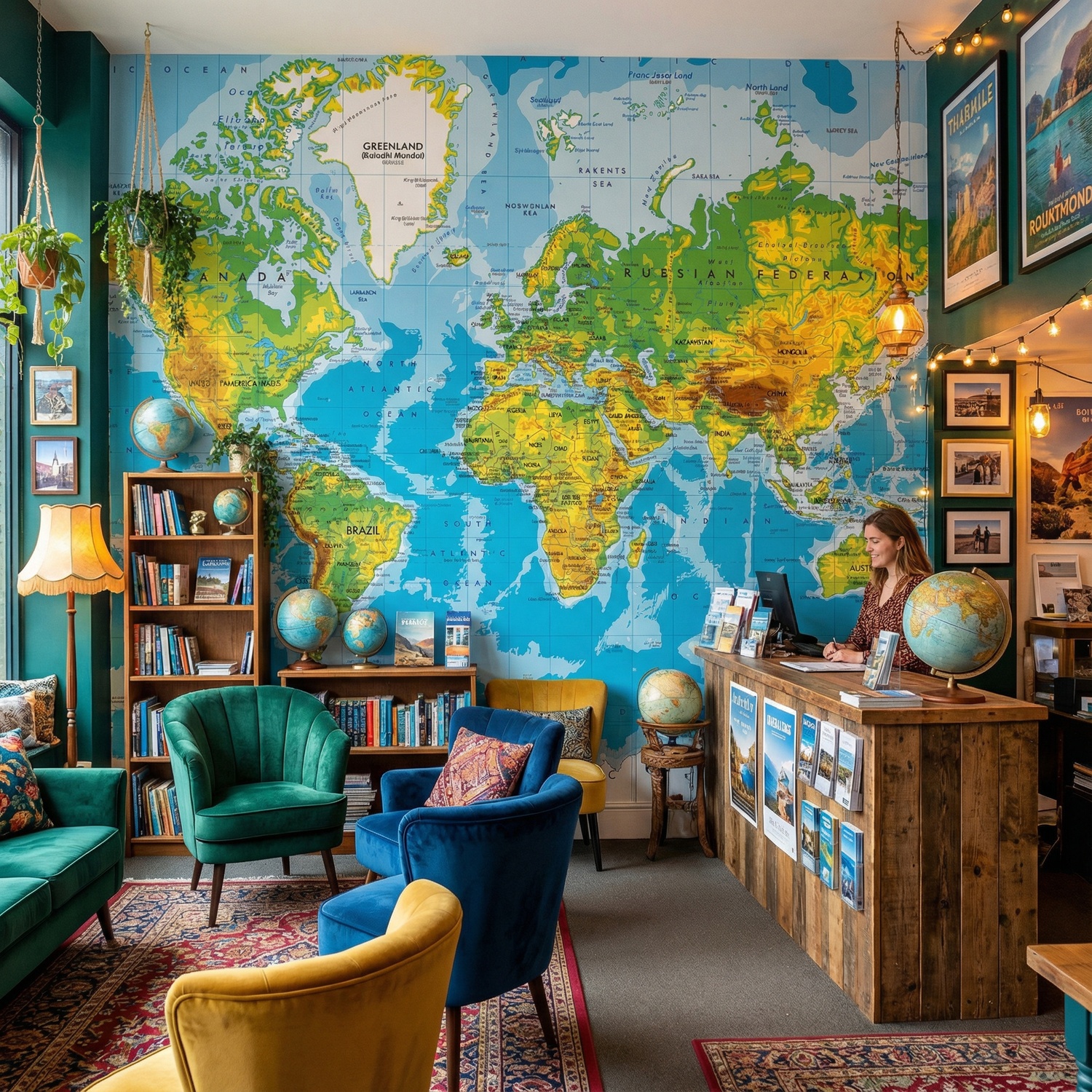 Wall Murals: World Map in Relief