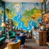Wall Murals: World Map in Relief 5