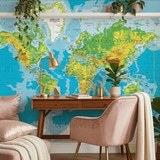 Wall Murals: World Map Relief 8