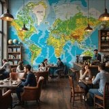Wall Murals: World Map Relief 9