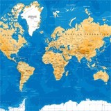 Wall Murals: World Map arid tone 3