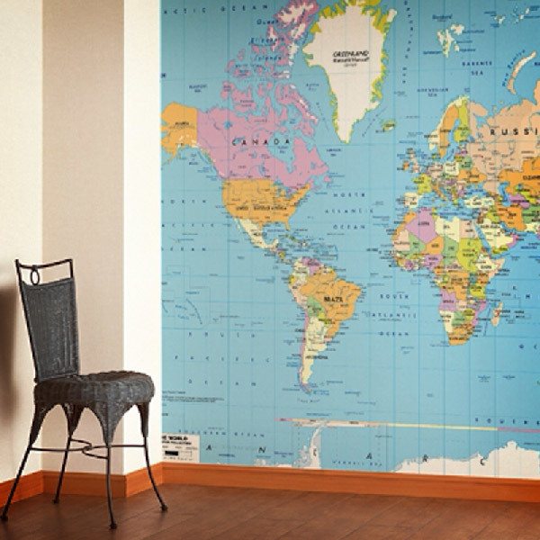 Wall Murals: Political World Map