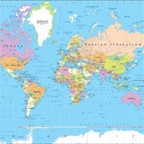 Wall Murals: Political World Map 3