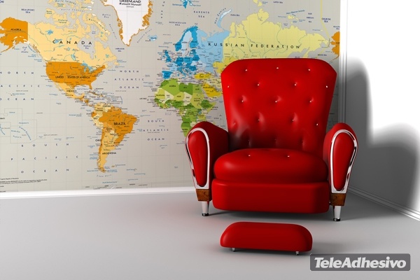 Wall Murals: Political World Map Continents