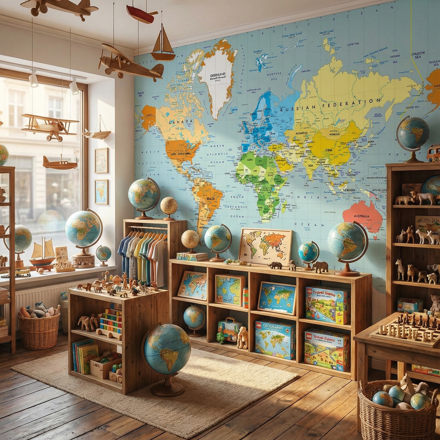 Wall Murals: Political World Map Continents