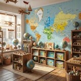 Wall Murals: Political World Map Continents 11