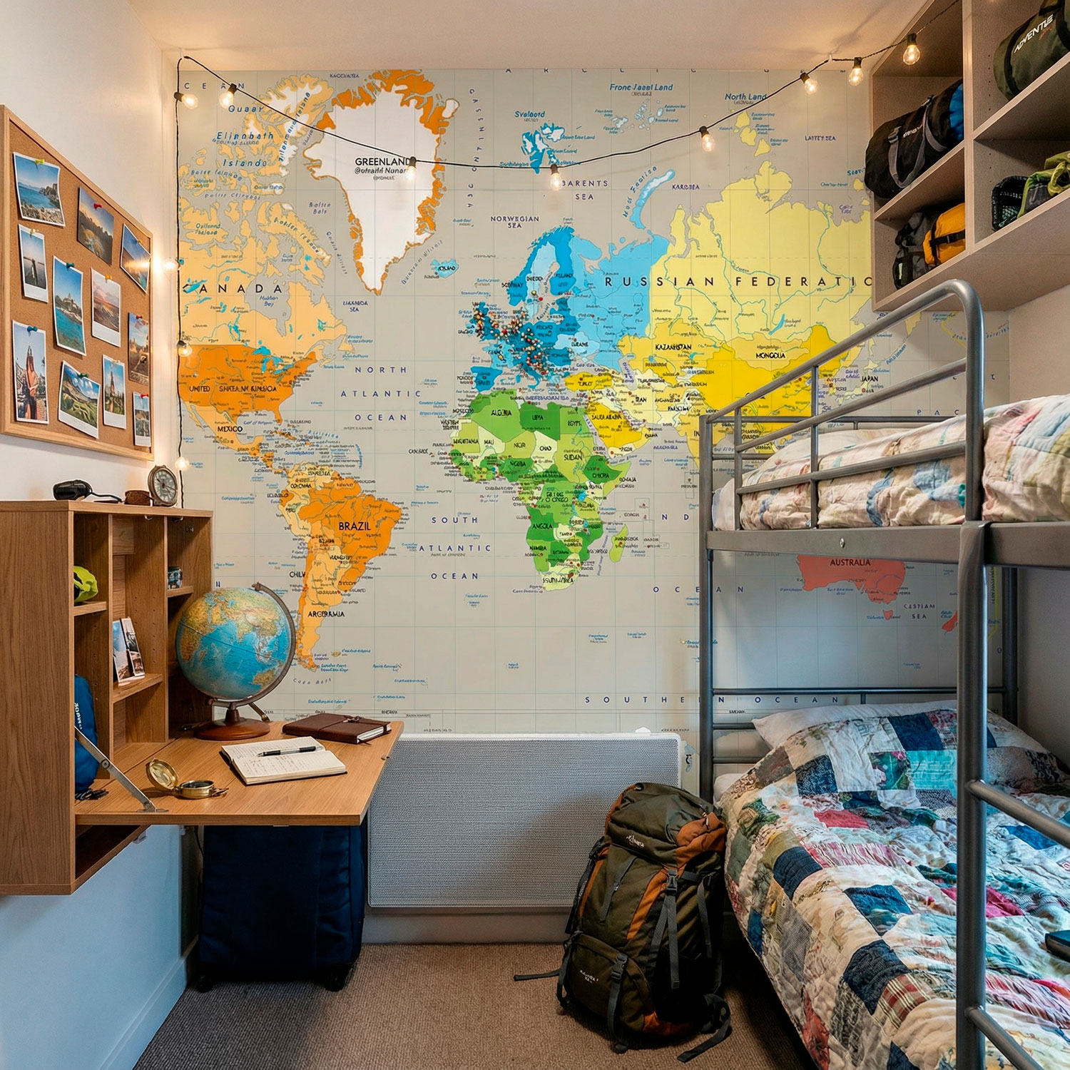 Wall Murals: Political World Map Continents