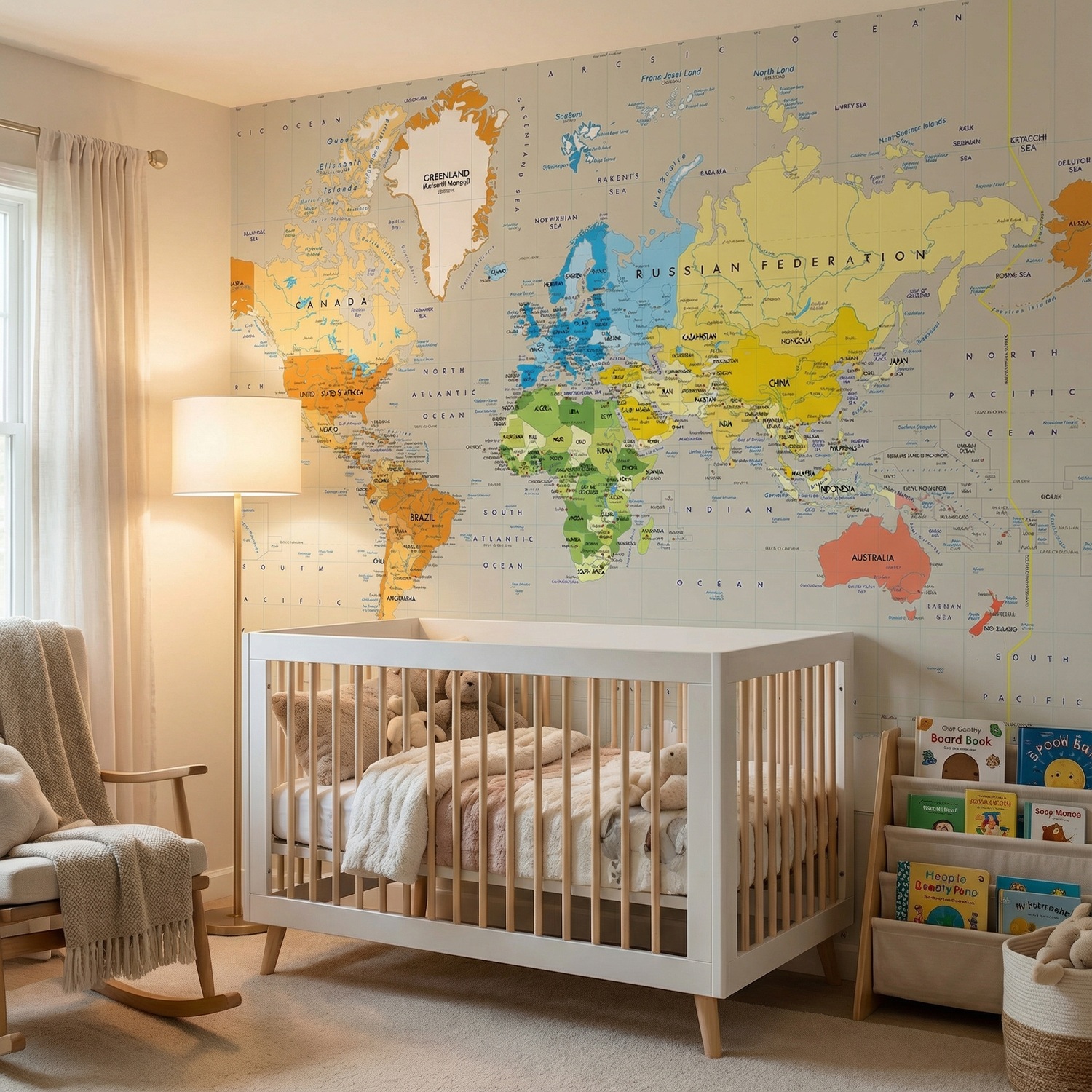 Wall Murals: Political World Map Continents