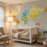 Wall Murals: Political World Map Continents 13