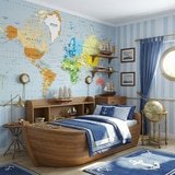 Wall Murals: Political World Map Continents 14