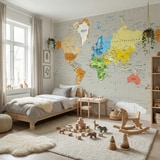 Wall Murals: Political World Map Continents 15