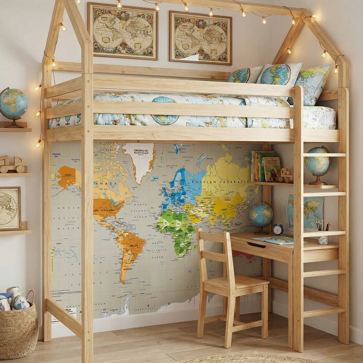 Wall Murals: Political World Map Continents