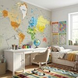 Wall Murals: Political World Map Continents 5