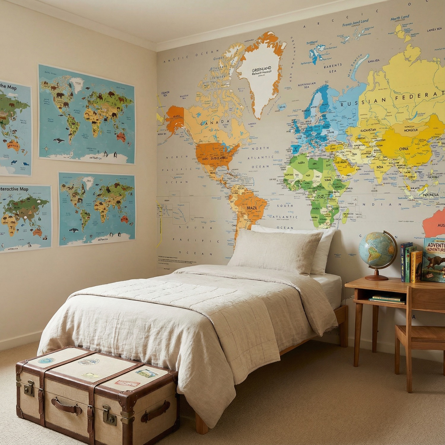 Wall Murals: Political World Map Continents