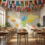 Wall Murals: Political World Map Continents 10