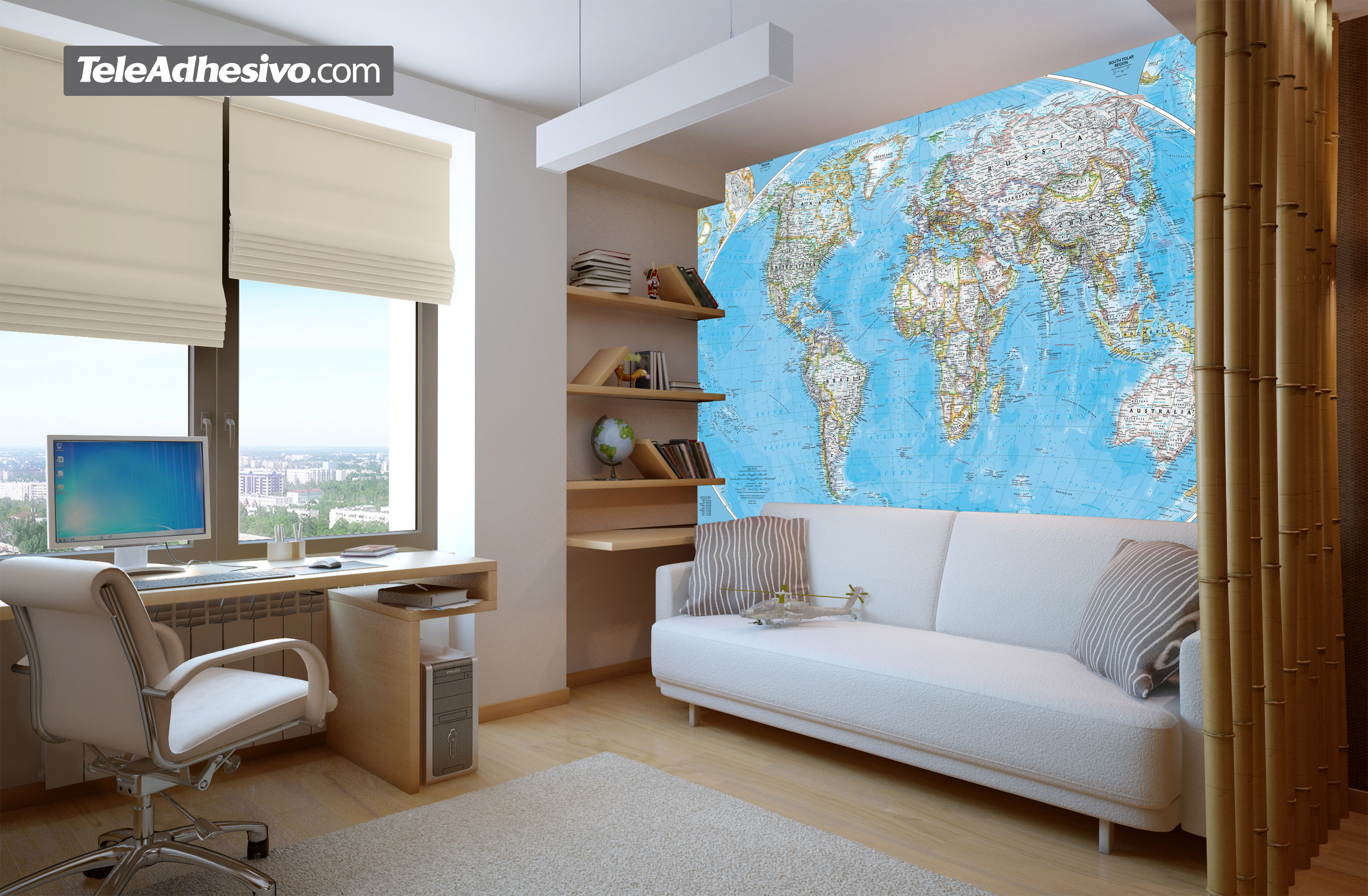 Wall Murals: World political world map