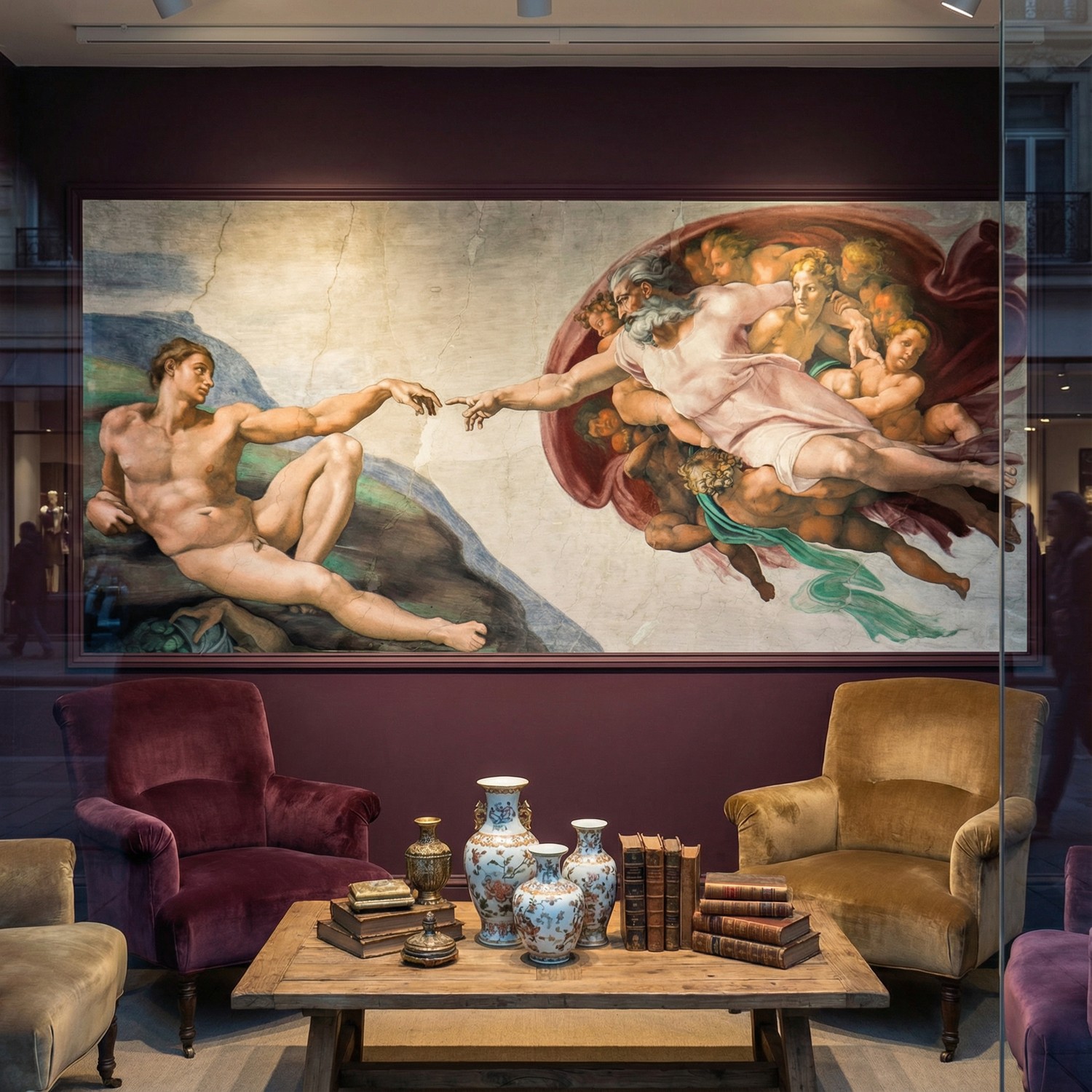 Wall Murals: Creation of Adam, Michelangelo