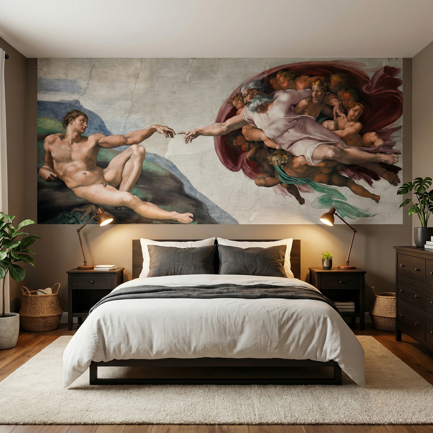 Wall Murals: Creation of Adam, Michelangelo