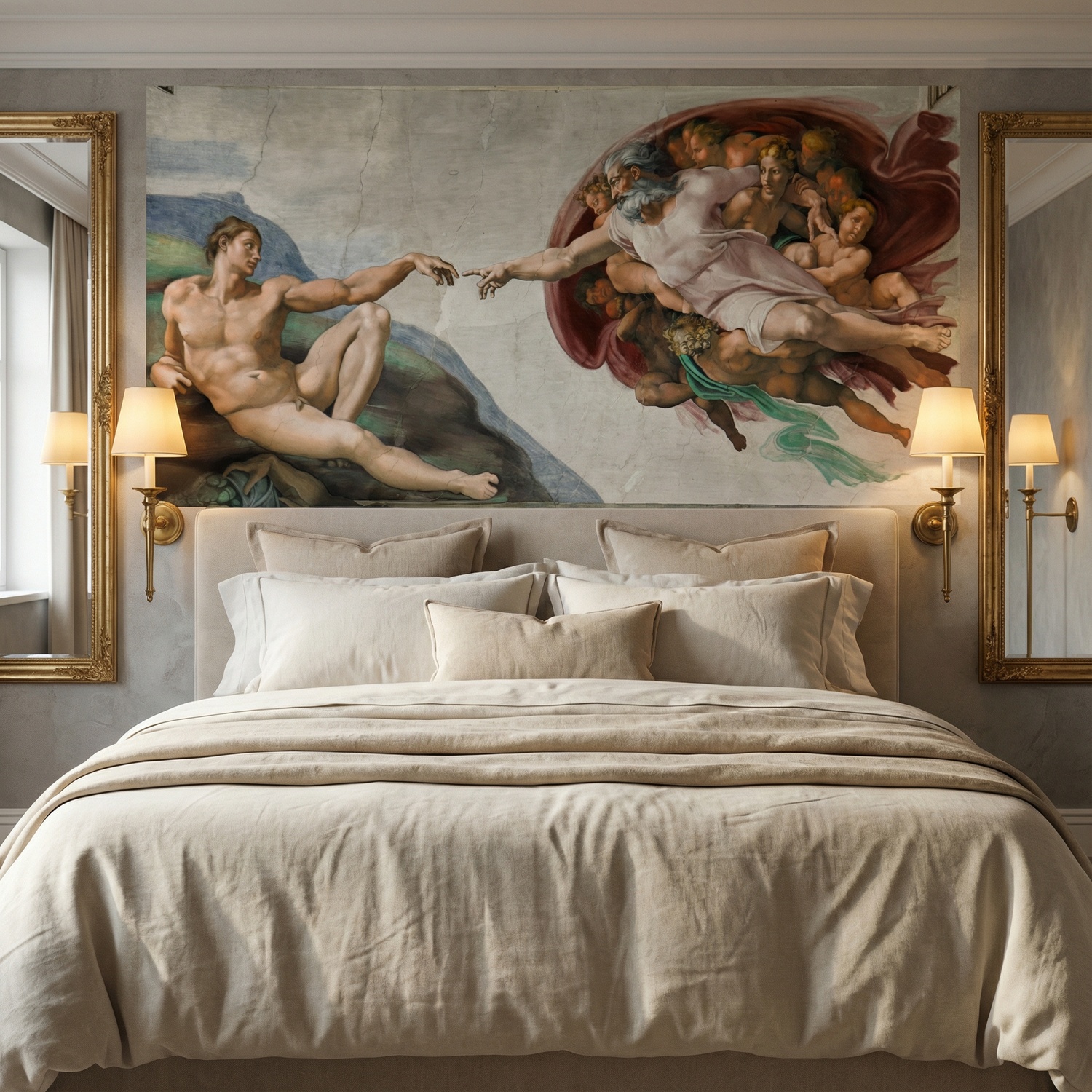 Wall Murals: Creation of Adam, Michelangelo