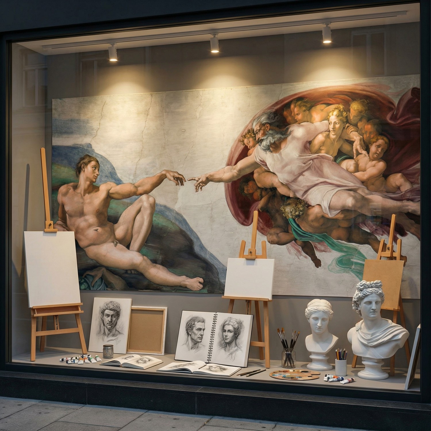 Wall Murals: Creation of Adam, Michelangelo