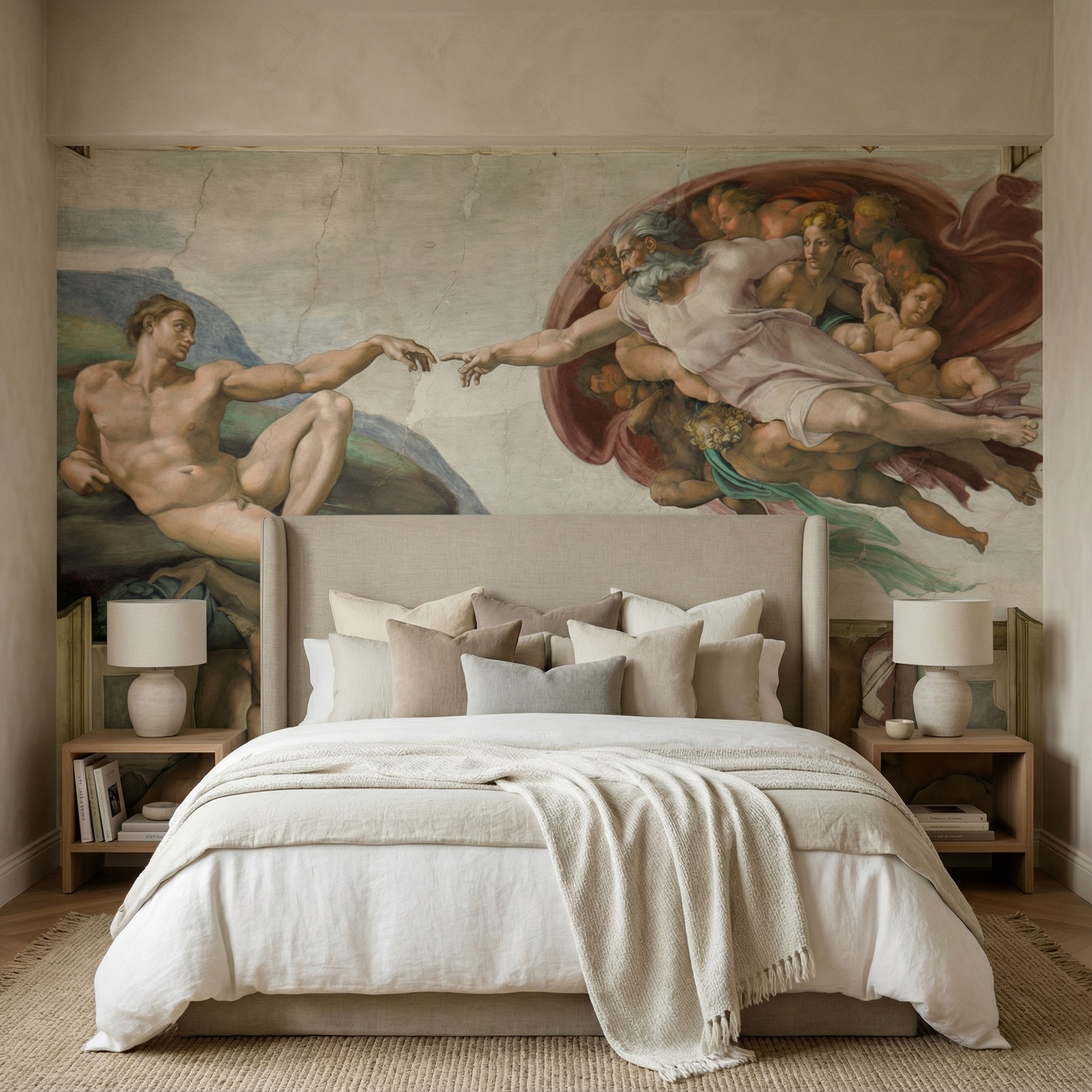 Wall Murals: Creation of Adam, Michelangelo