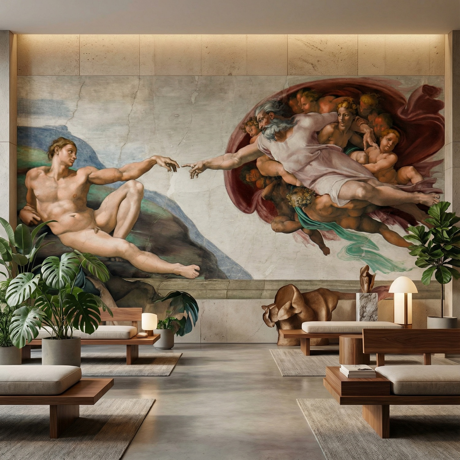 Wall Murals: Creation of Adam, Michelangelo