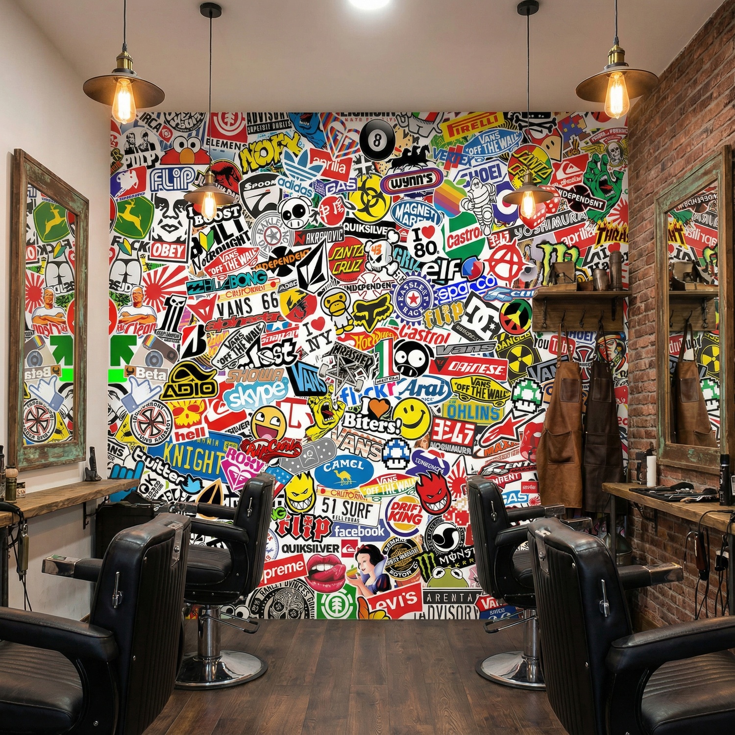 Wall Murals: StickerBomb mural