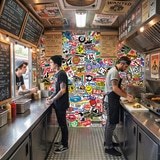 Wall Murals: StickerBomb mural 16